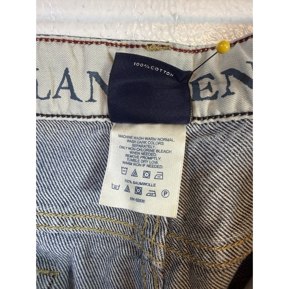 Lands End Womens Jeans Size 14 Blue Denim Relax Fit Tapered Leg Cotton Hipster - Picture 10 of 11